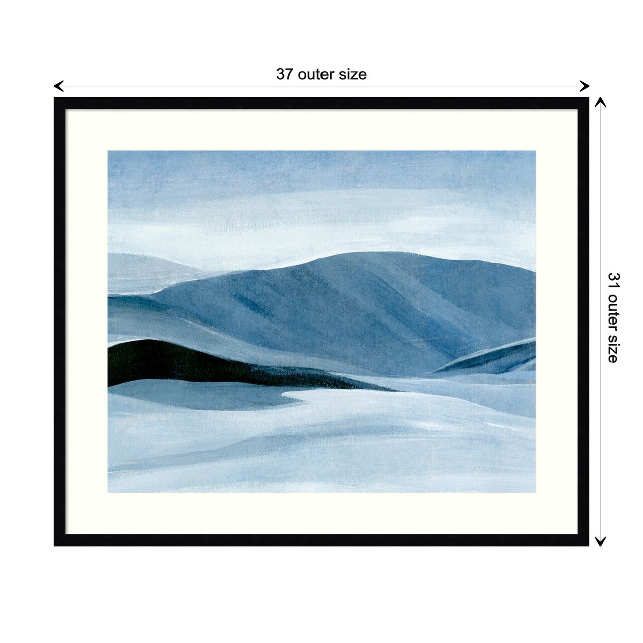 Indigo Range I (Mountain) by Annie Warren Wood Framed Wall Art Print